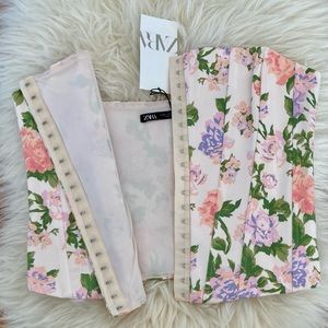 Zara Regency-Core Corset Top in Pastel Floral